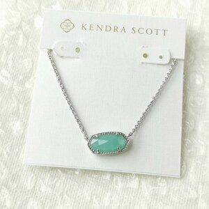NEW❤️ Kendra Scott Elisa Silver Chalcedony Glass Necklace ❤️